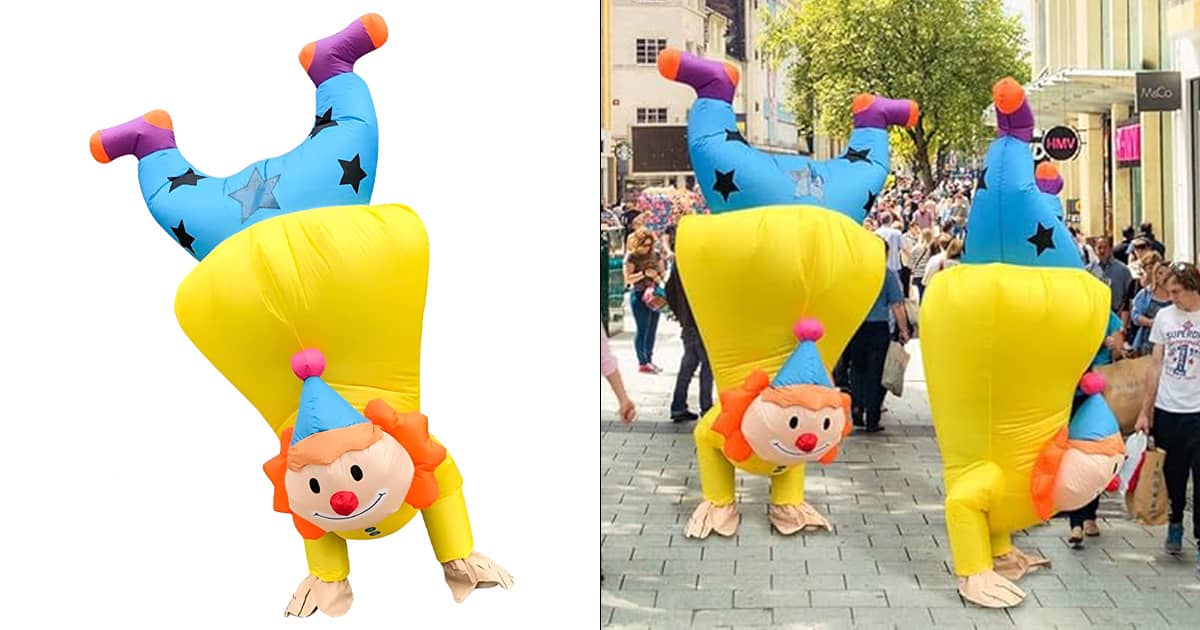 Inflatable Handstand Clown Costume | The Green Head